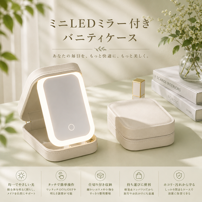 Mori Glow™｜ミニLEDミラー付きバニティケース