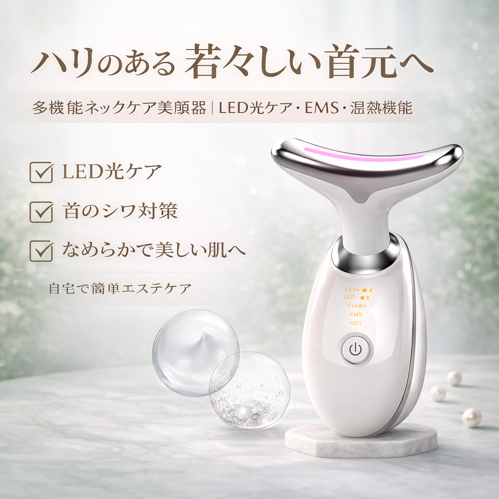 Mori Glow™｜多機能ネックケア美顔器｜LED光ケア・EMS・温熱機能